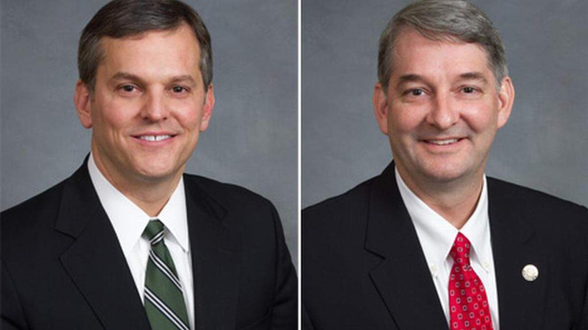 Former Democratic Sen. Josh Stein, left, and Republican Sen. Buck Newton of Wilson are running to replace Roy Cooper.