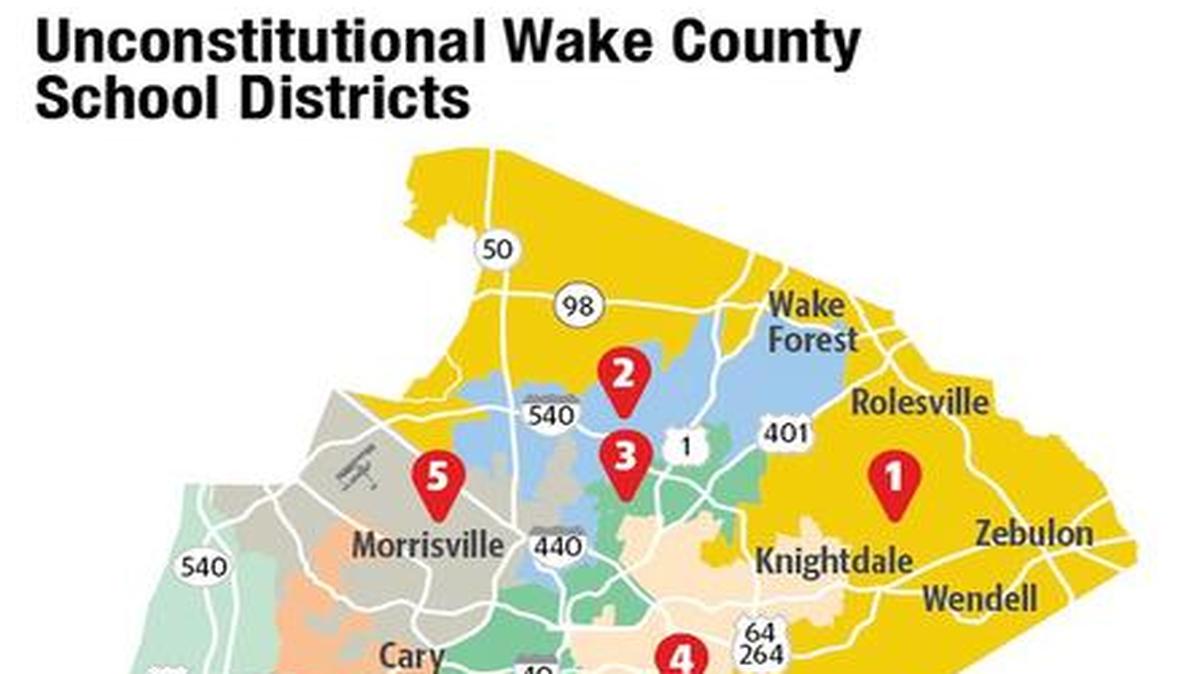Wake County school board and government maps were ruled unconstitutional.