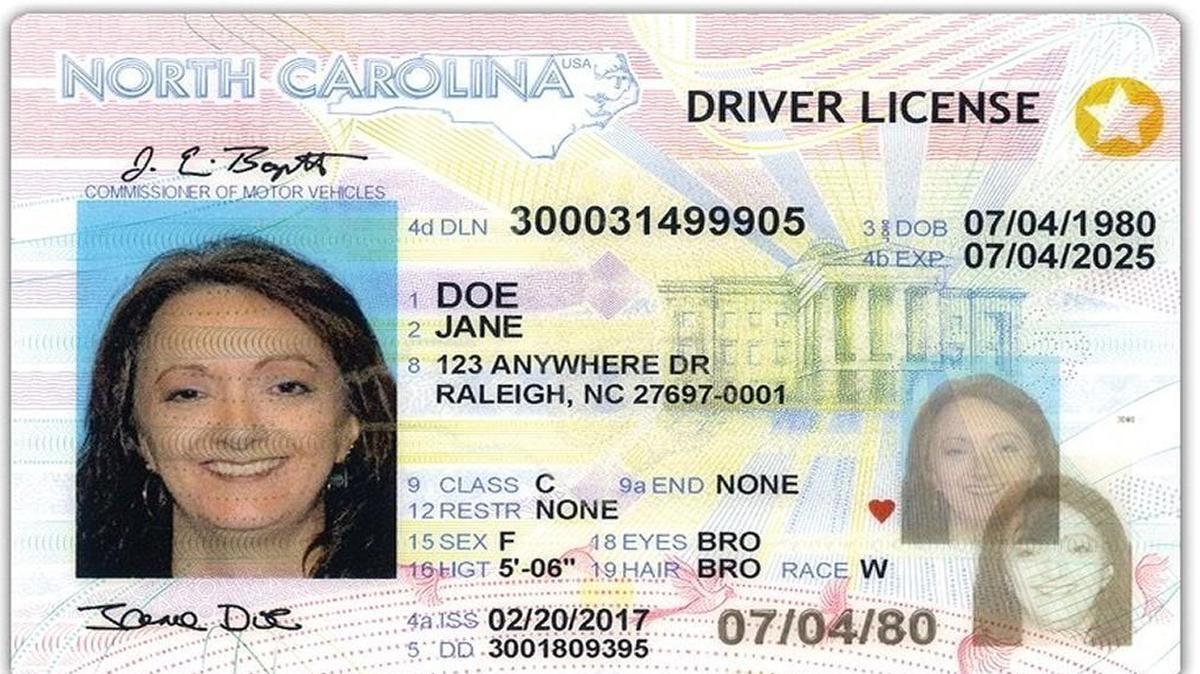 The REAL ID looks and works like a North Carolina driver’s license but has a gold star in the upper right-hand corner that indicates a person has met stricter federal identification requirements that go into effect in 2020.