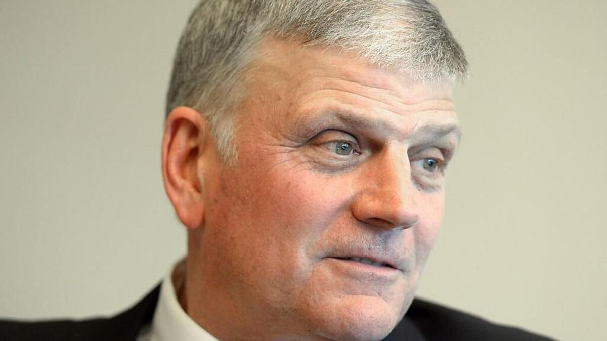 Franklin Graham was banned from an arena in Liverpool, England, because of his anti-gay rights views, the city’s mayor said.