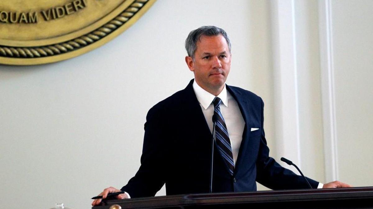 Lt. Gov. Dan Forest presides in the Senate chamber at the Legislative Building in Raleigh in 2016.