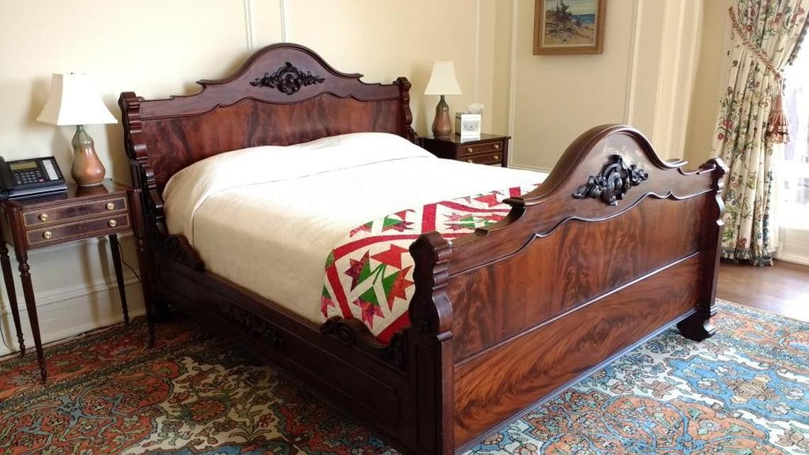 The bed of Gov. Daniel Fowle, rumored to be haunted, is back in the governor's mansion under Gov. Roy Cooper.