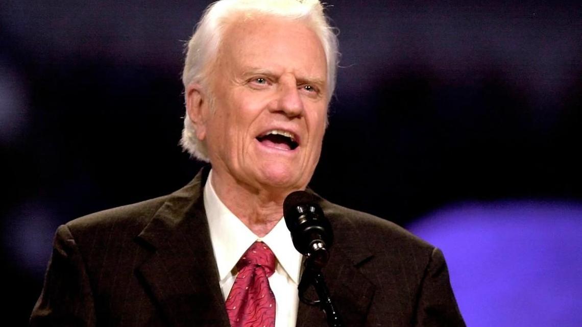 The Rev. Billy Graham speaks during the Mission Metroplex at Texas Stadium in Irving, Texas, Thursday, Oct. 17, 2002.