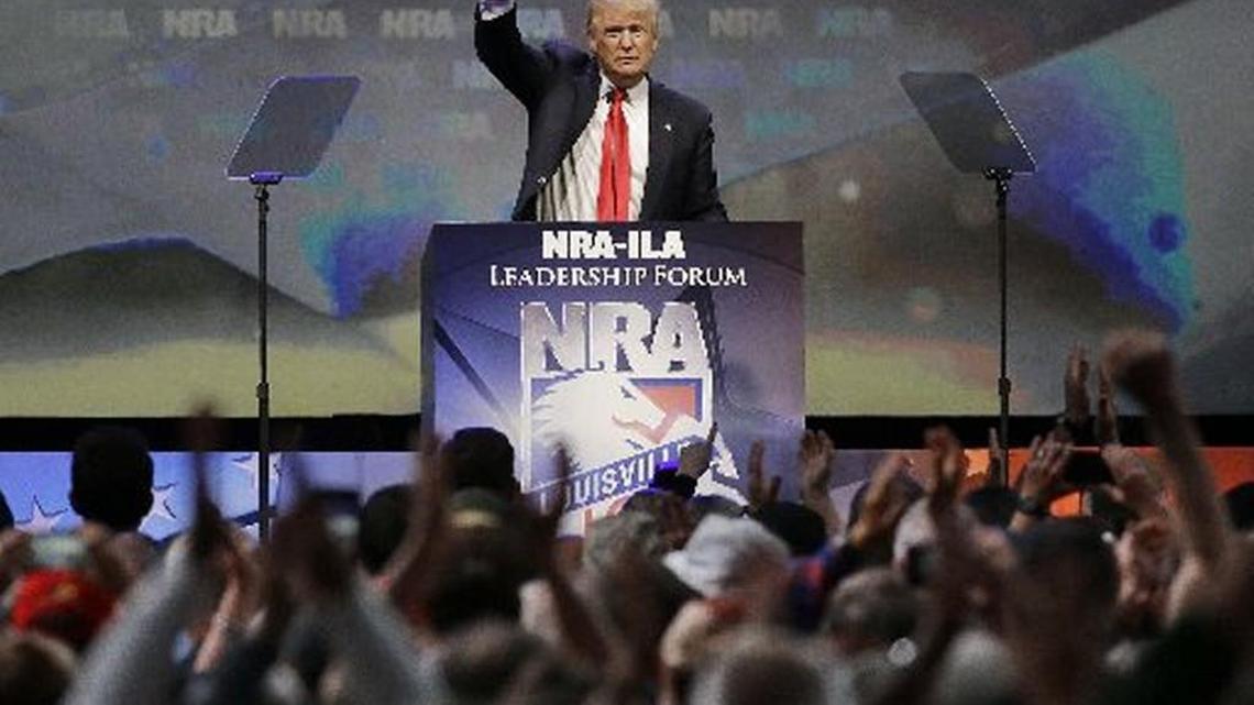 Donald Trump at an NRA convention in Kentucky in May