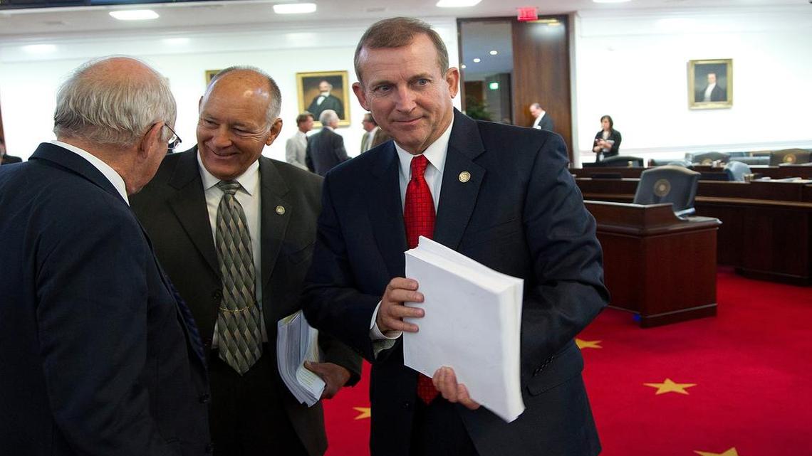 
Sen. Harry Brown, right, is one of the Senate's chief budget writers and says the spending plan will be released this week.
