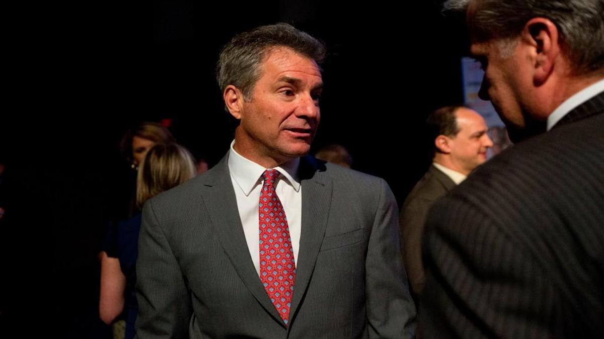 U.S. Senate Republican candidate Greg Brannon speaks with attendees following The Great Debate, a forum sponsored by the East Wake Republican Club at Hephzibah Baptist Church on Friday, April 11, 2014 in Wendell, N.C.