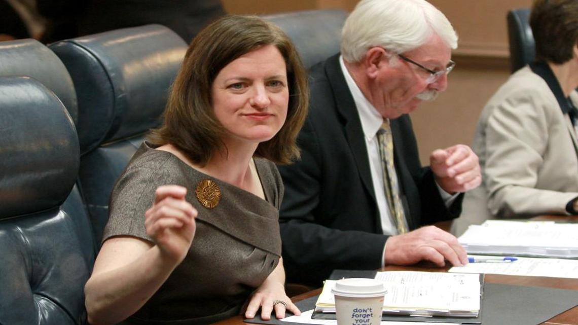 North Carolina State Treasurer Janet Cowell attends a Council of State meeting on Tuesday, May 5, 2015 at the Administration Building in Raleigh.