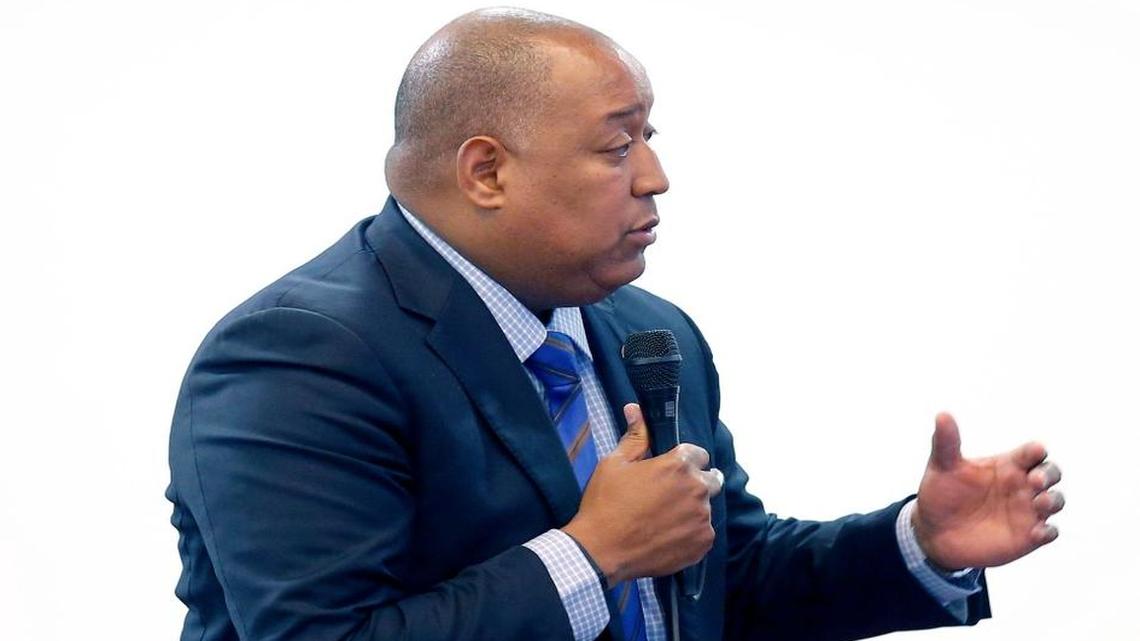 Sen. Joel Ford speaks on a measure concerning "sanctuary cities" for illegal migrants in the Senate chambers at the N.C General Assembly on Sept. 24, 2015.