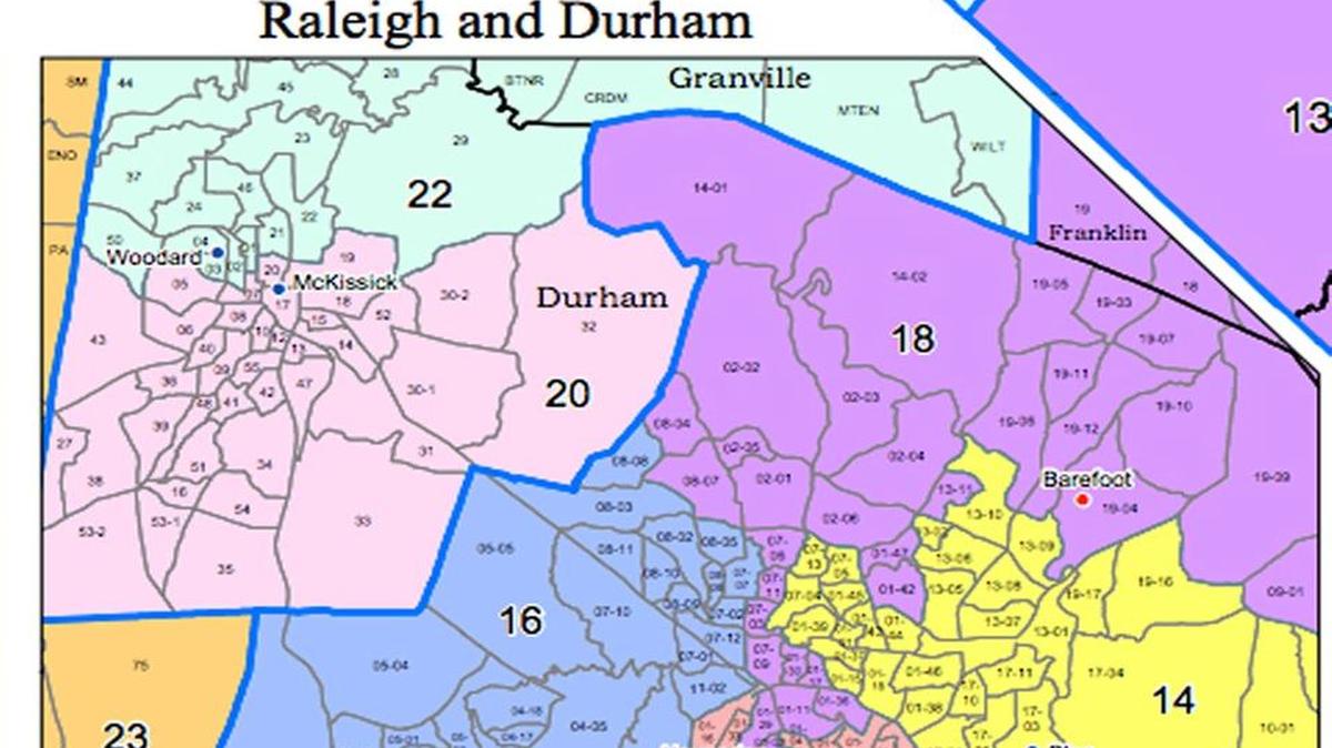 From the proposed 2017 NC Senate map