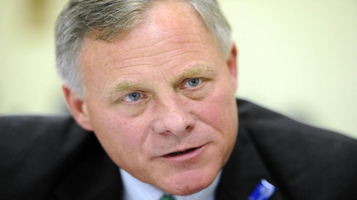 Sen. Richard Burr answers a question during an interview after speaking at the Kannapolis Rotary Club in Kannapolis, N.C., on Tuesday, April 7, 2015.