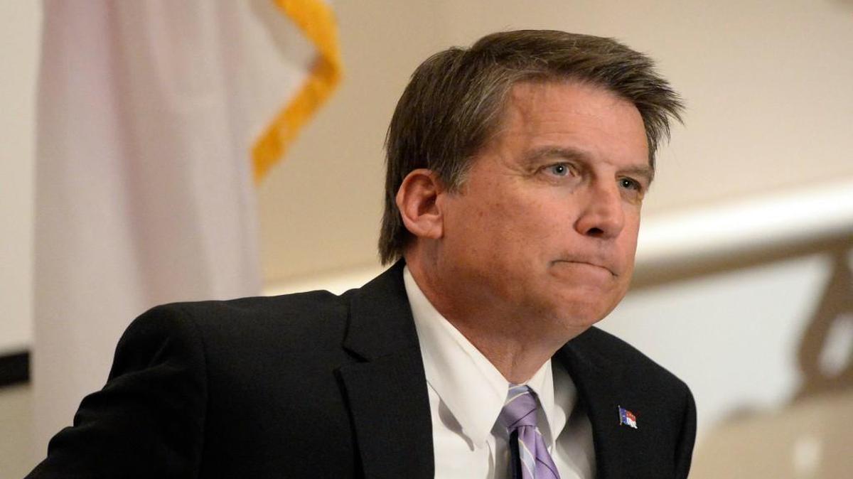 Gov. Pat McCrory listens to a question from the media during a press conference at the Charlotte-Mecklenburg Government Center on Monday, November 16, 2015.
