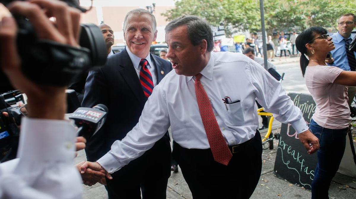
An Elon Poll found North Carolina Republicans don’t think too highly of New Jersey Gov. Chris Christie, seen here during a 2014 visit to Wilmington. Among the most common words used to describe Christie to pollsters: “fat,” “Jersey” and “idiot.”
