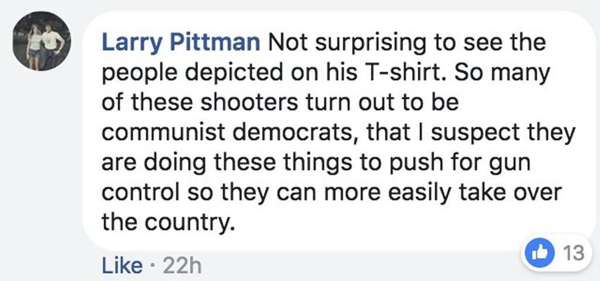 NC Rep. Larry Pittman’s comments on a later-deleted Facebook post.