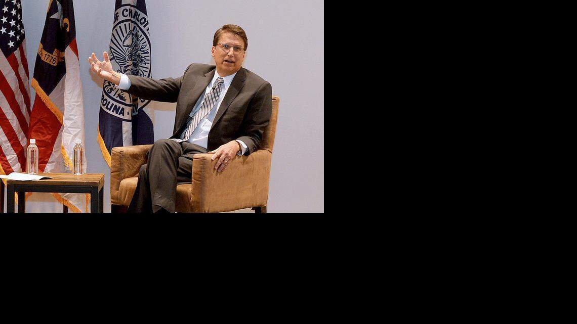 
Gov. Pat McCrory speaks in Charlotte at the State of Center City event at the Luski-Gorelick Center for Philanthropy on North Tryon Street.
