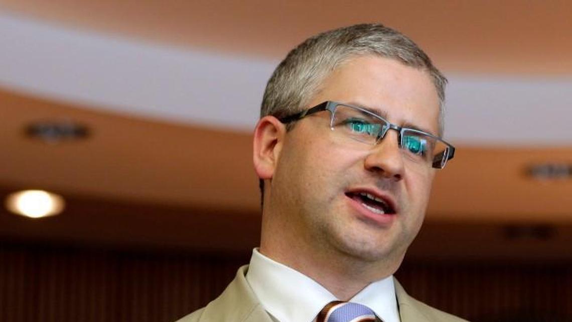 In this Aug. 5, 2013 file photo, Rep. Patrick McHenry speaks in Lincolnton, NC.