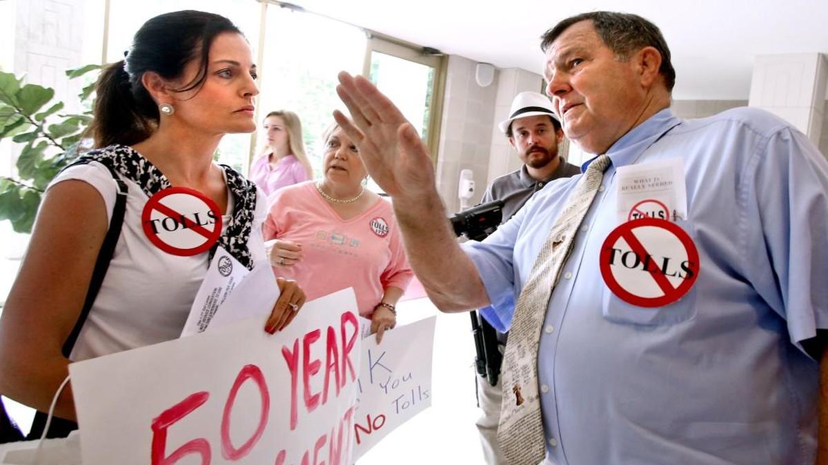Former state Rep. Robert Brawley, right, a Mooresville Republican, says he’s considering running against Gov. Pat McCrory in next year’s Republican primary. Brawley has been an outspoken opponent of plans to add toll lanes to Interstate 77 north of Charlotte.