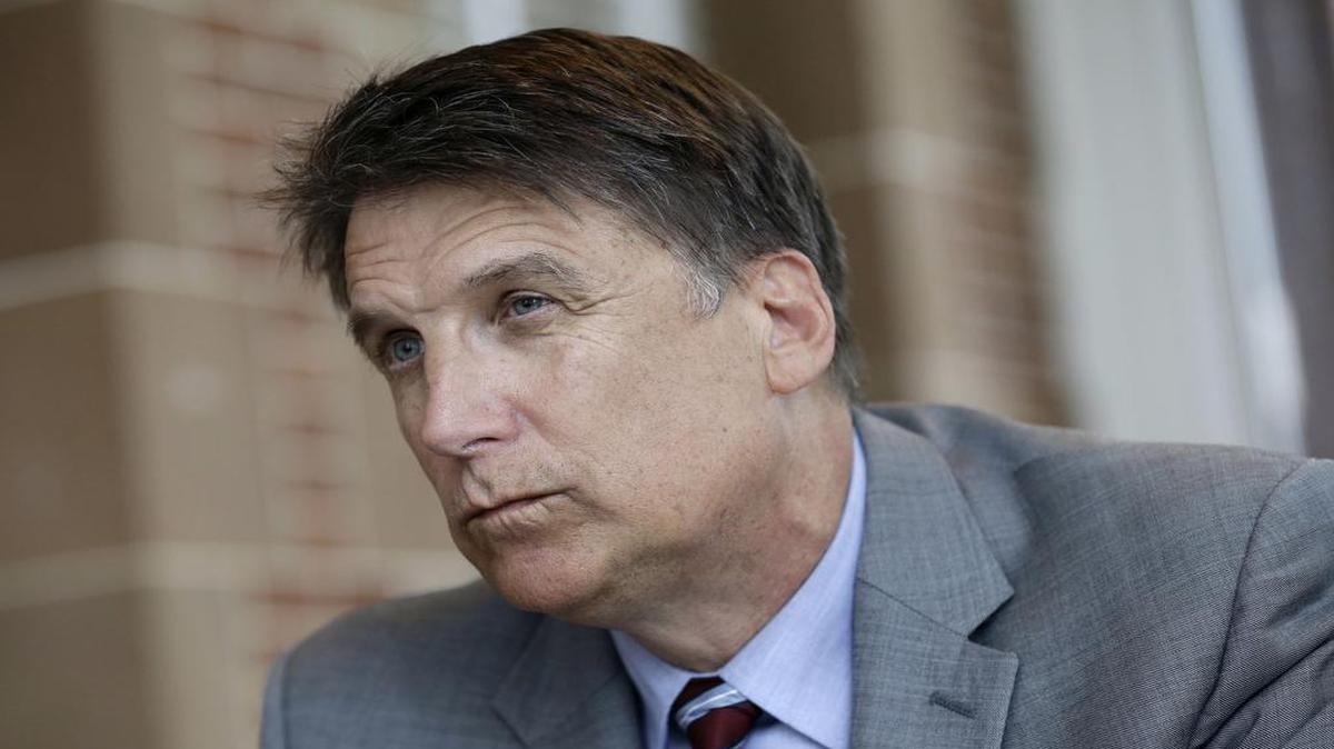 North Carolina Gov. Pat McCrory makes remarks during an interview at the Governor's mansion in Raleigh on Tuesday.
