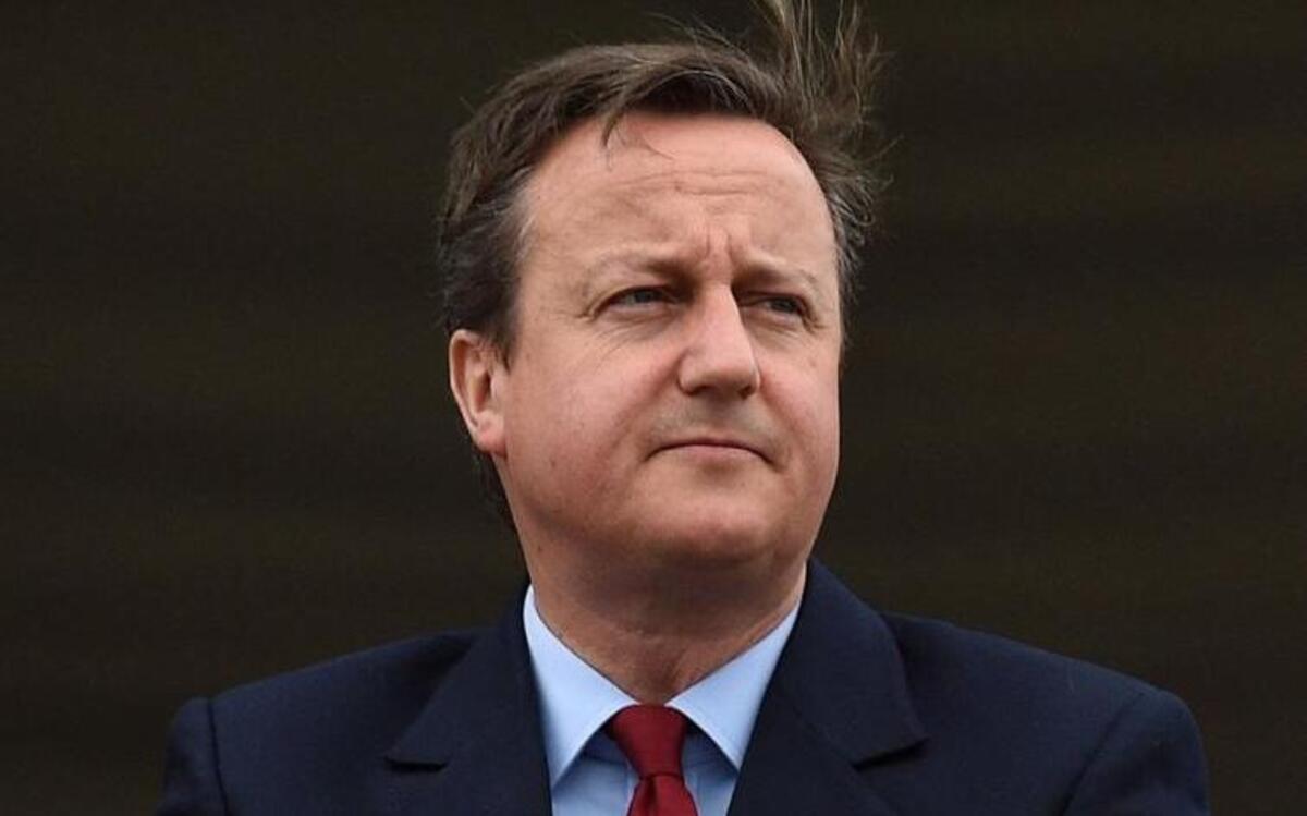 Then-Prime Minister David Cameron attends the Farnborough International Airshow in Farnborough, England, July 11, 2016.