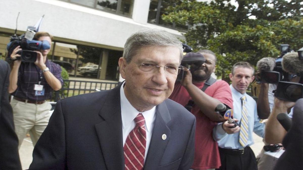 
Former House Speaker Jim Black after being sentenced to prison in 2007. Black was found guilty for accepting $29,000 from chiropractors while pushing legislation that favored them. The same legislation was passed in the N.C. House this week.
