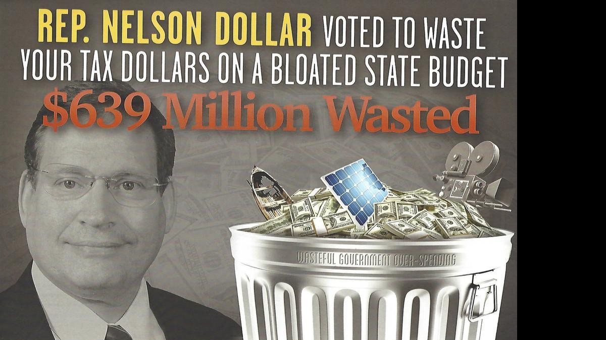 
A new mailer from a conservative group targets Rep. Nelson Dollar, a Cary Republican, on the House budget.
