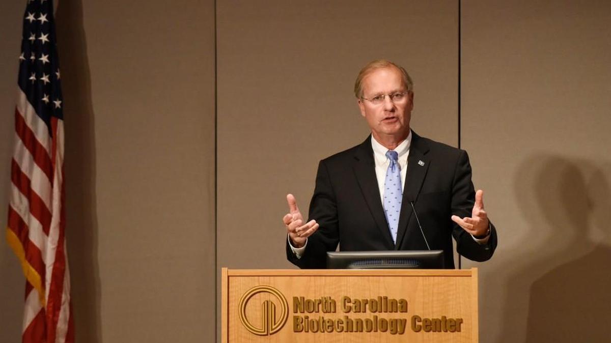 Donald van der Vaart, then secretary of the N.C. Department of Environmental Quality, speaks at the Environmental Health Summit in Durham on Oct. 26, 2015.