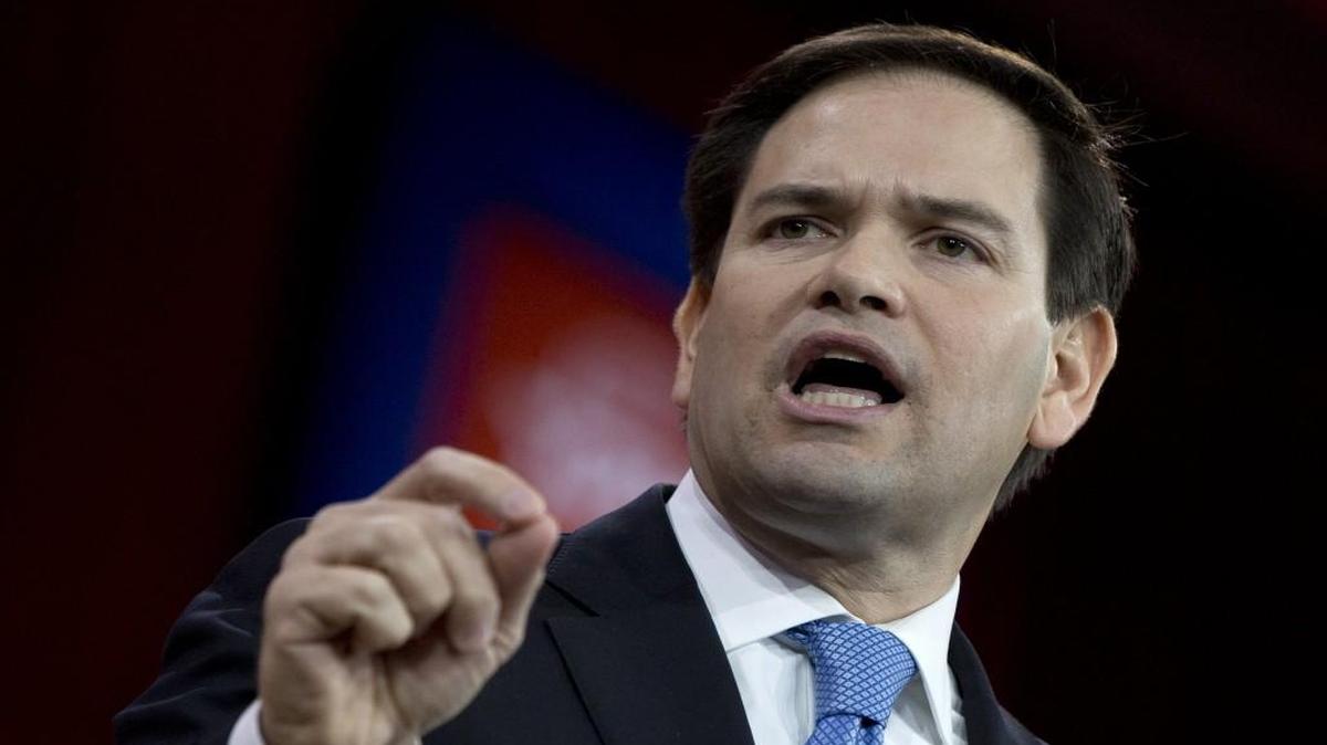 In this Feb. 27, 2015 file photo, Sen. Marco Rubio, R-Fla. speaks in National Harbor, Md.