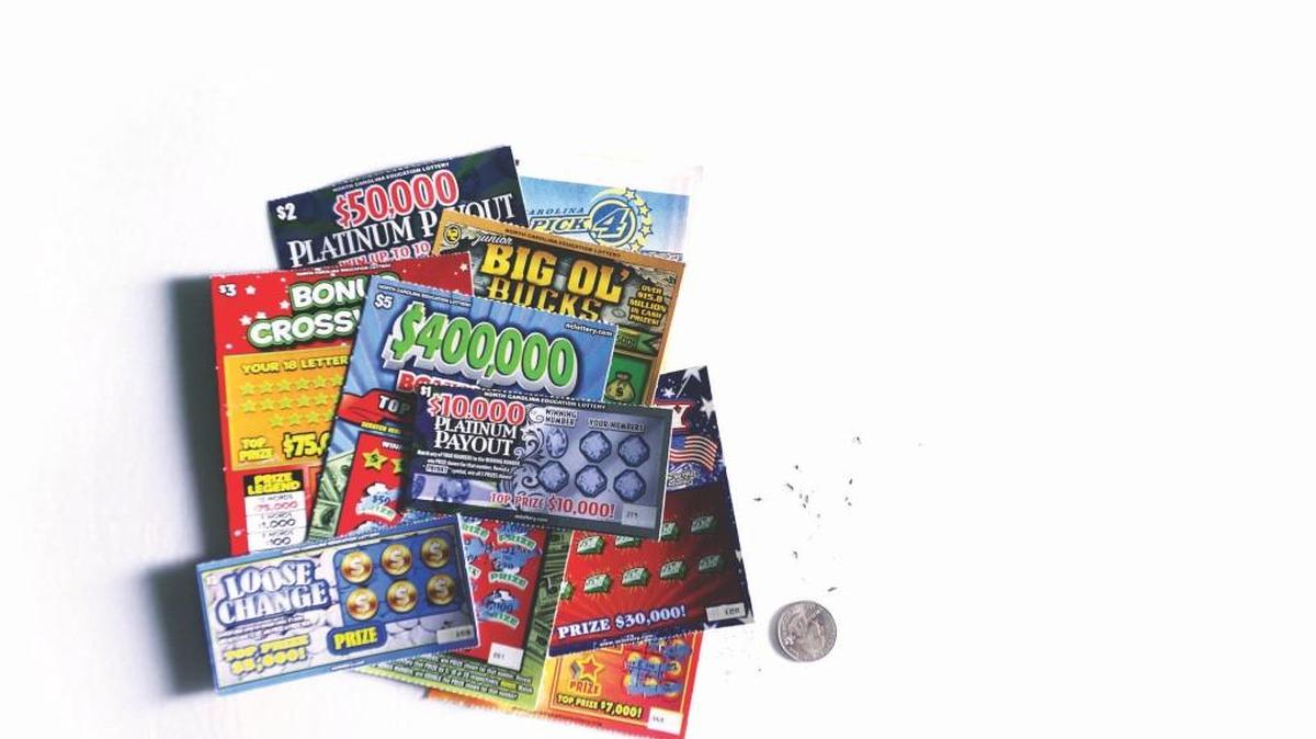 A variety of N.C. Lottery scratch-off tickets.