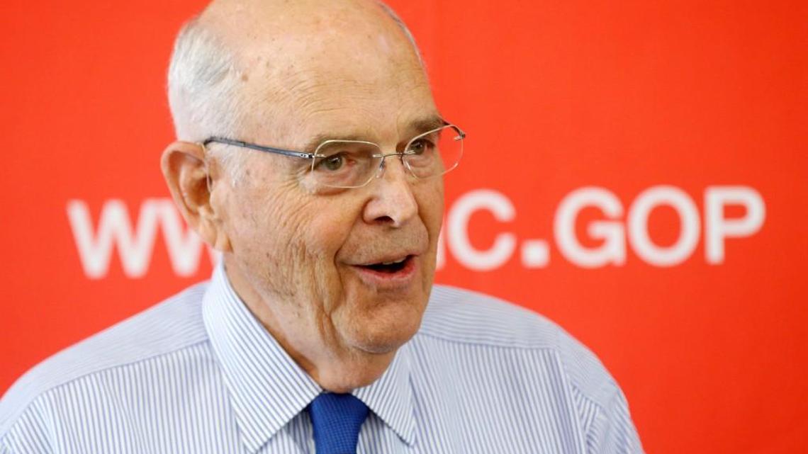 North Carolina Republican Party Chairman Robin Hayes at a news conference in Raleigh on June 14, 2017.