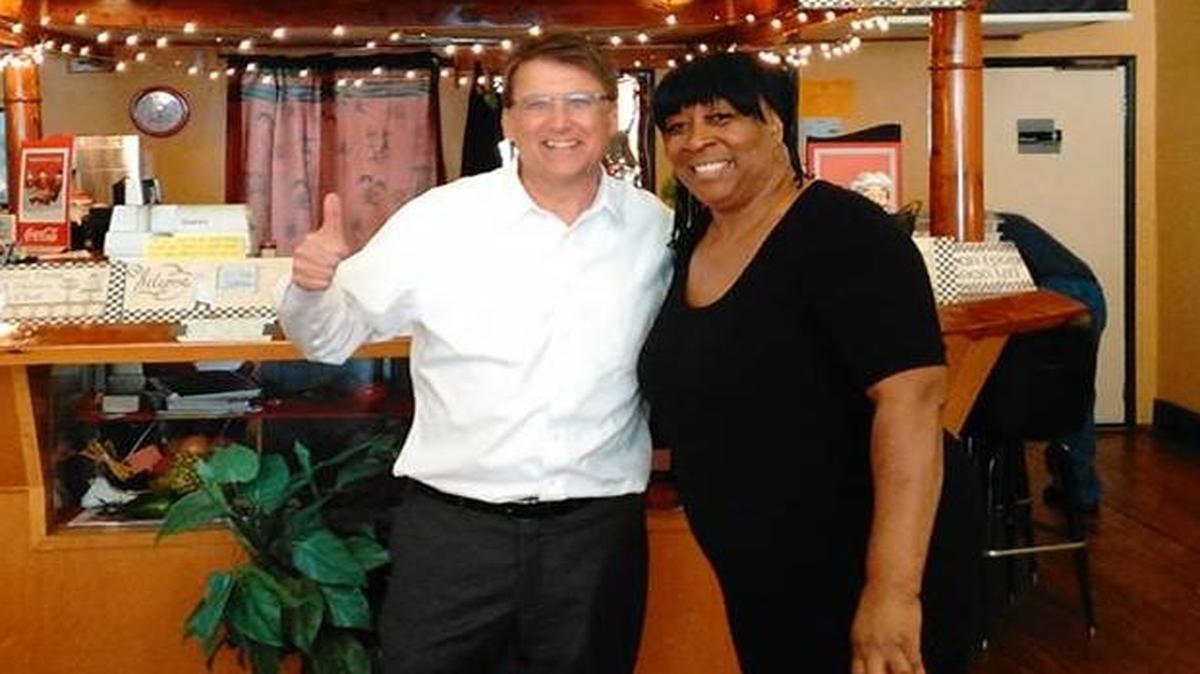 Gov. Pat McCrory with Jones on Main owner Yvette Jones.