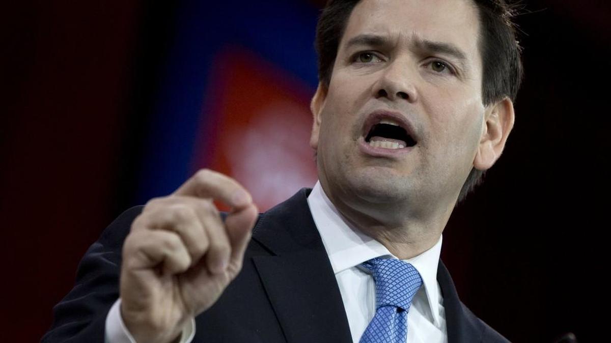 In this Feb. 27, 2015 file photo, Sen. Marco Rubio, R-Fla. speaks in National Harbor, Md.