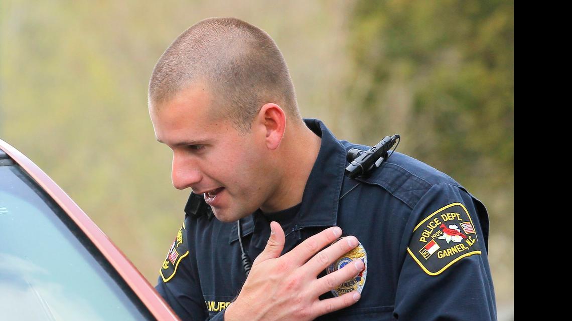 
Garner police officer Kevin Murray tests a body camera as he wears one on his patrol in Garner on April 8, 2015. A bill intended to protect police whistleblowers failed in an N.C. House committee Wednesday night.
