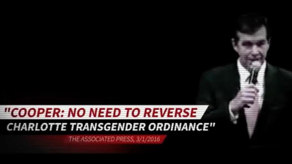A screen shot from the NCGOP ad.