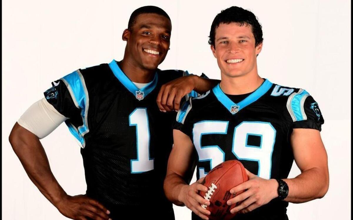 Carolina Panthers quarterback Cam Newton, left, and linebacker Luke Kuechly.