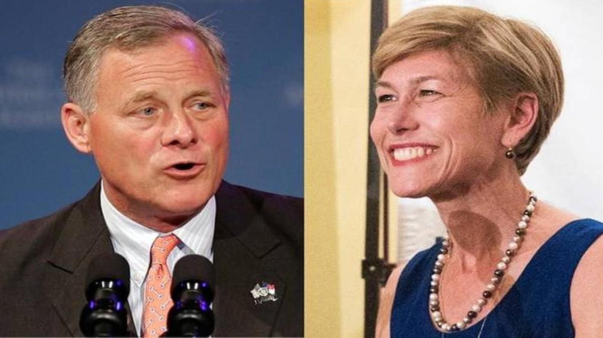 U.S. Sen. Richard Burr, left, and Democratic challenger Deborah Ross