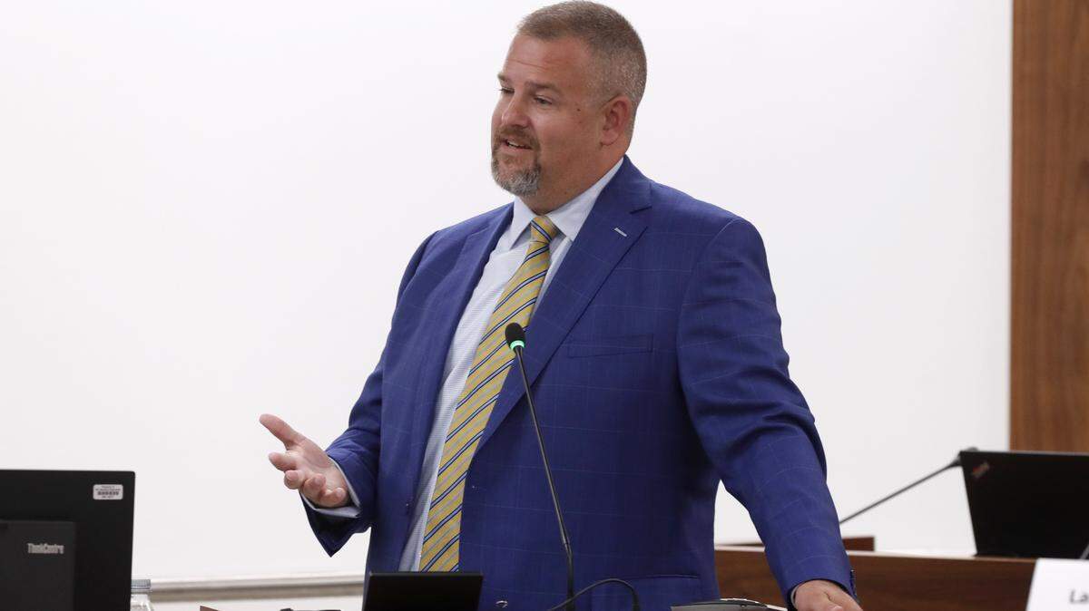 Sen. Todd Johnson speaks during a N.C. Senate Education Committee meeting in Raleigh, N.C., Wednesday, July 21, 2021. Johnson is interested in being the next Senate leader after Sen. Phil Berger, who lost his 2026 primary.
