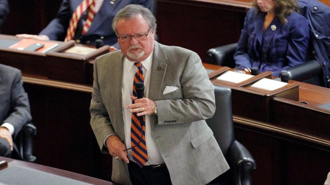 N.C. Sen. Tommy Tucker (Rep) speaks on the Senate floor on Dec. 21, 2016.