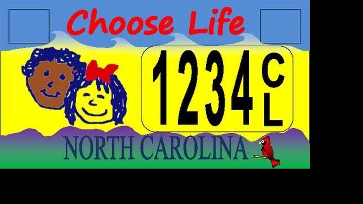 The “Choose Life” NC license plate
