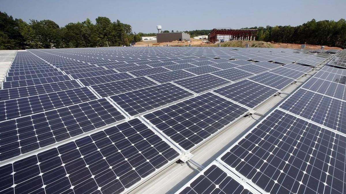 A 250-kilowatt solar farm covers about one-quarter of the roof of OFM, a furniture importer in Holly Springs.