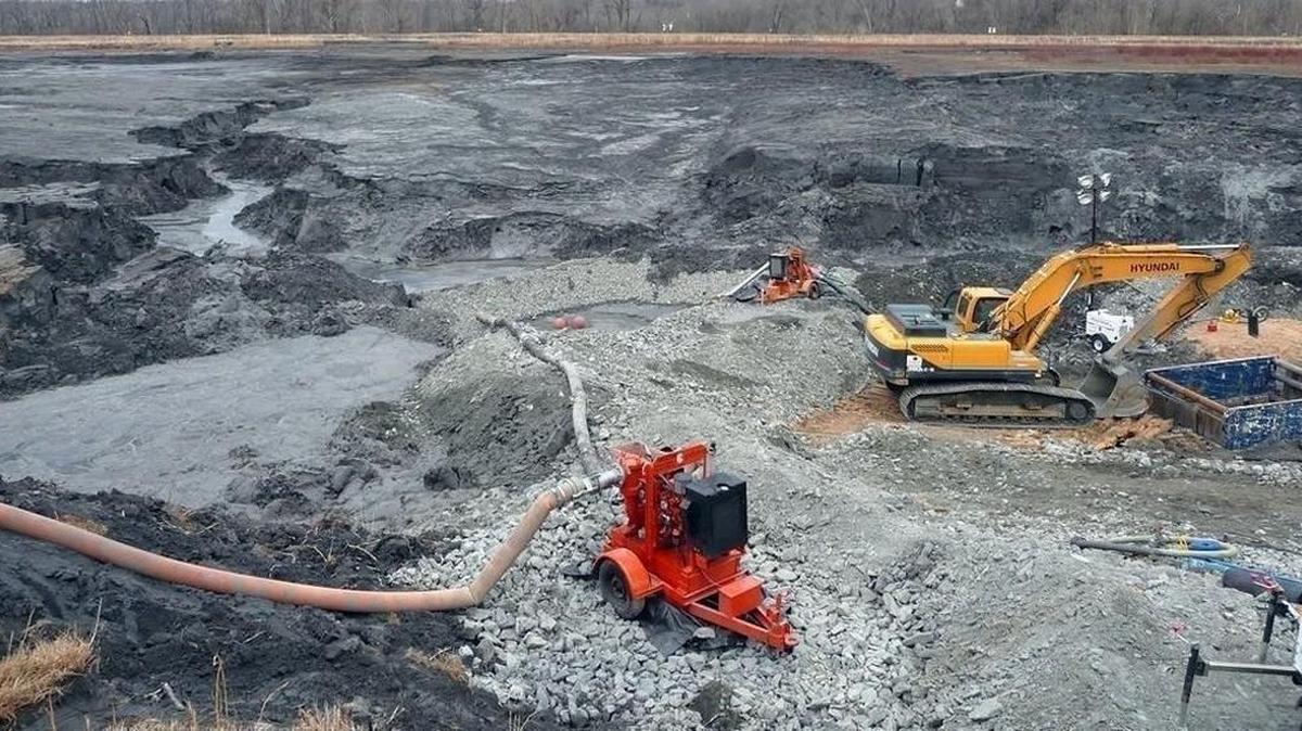 A concrete pipe below this coal ash impoundment at the Dan River Power Plant in Eden failed, releasing coal ash and ash pond water into the Dan River in 2014.