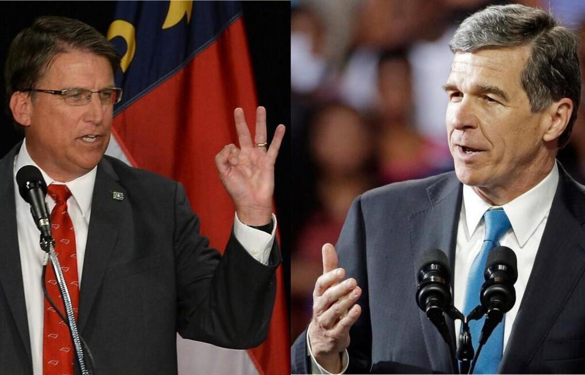 Democrat Roy Cooper, right, has continued to outraise and outspend Republican Gov. Pat McCrory in what has become the most expensive gubernatorial race in North Carolina history. Through Oct. 20, Cooper had raised $21.8 million to McCrory’s $13.9 million. Cooper had spent $21.3 million and McCrory $13.6 million in the nationÕs second costliest gubernatorial race after Missouri.