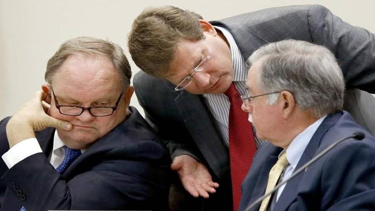 Rep. Chuck McGrady, left, said he’s blocked several Twitter users that were “getting abusive.” Rep. Nelson Dollar, center, briefly blocked fellow state Rep. Chris Sgro after Sgro criticized him on Twitter.