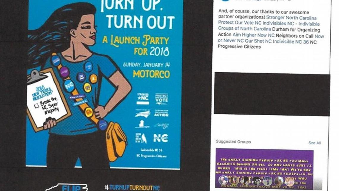 Dallas Woodhouse, executive director of the NC GOP, filed a complaint against Indivisible Flip NC with the state elections board on Tuesday. This is a screenshot of one of the pages of Woodhouse’s complaint.