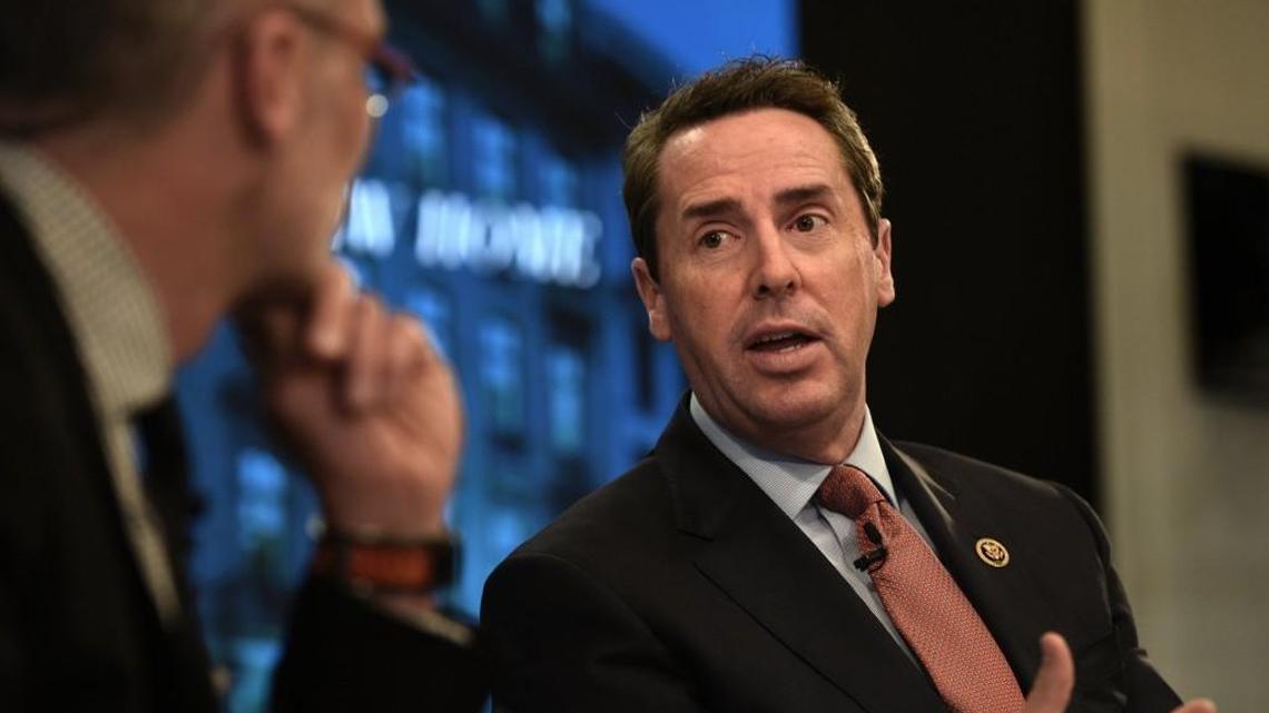Republican Rep. Mark Walker from North Carolina is pictured here talking with Arthur C. Brooks while discussing "Conservatism in the 115th Congress" at the American Enterprise Institute Auditorium in Washington, D.C., on Dec. 1, 2016.