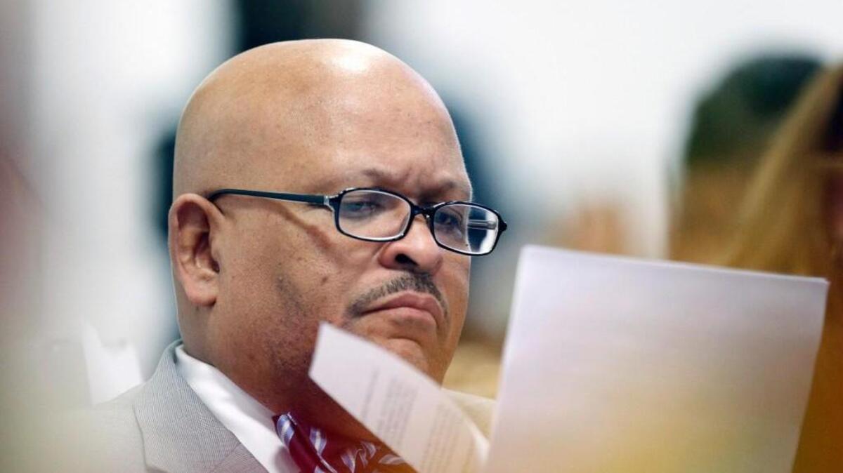 
Rep. Rodney Moore (D- District 99) reads some paperwork as a jobs incentives measure is discussed on the N.C. House floor at the General Assembly in Raleigh on Tuesday.
