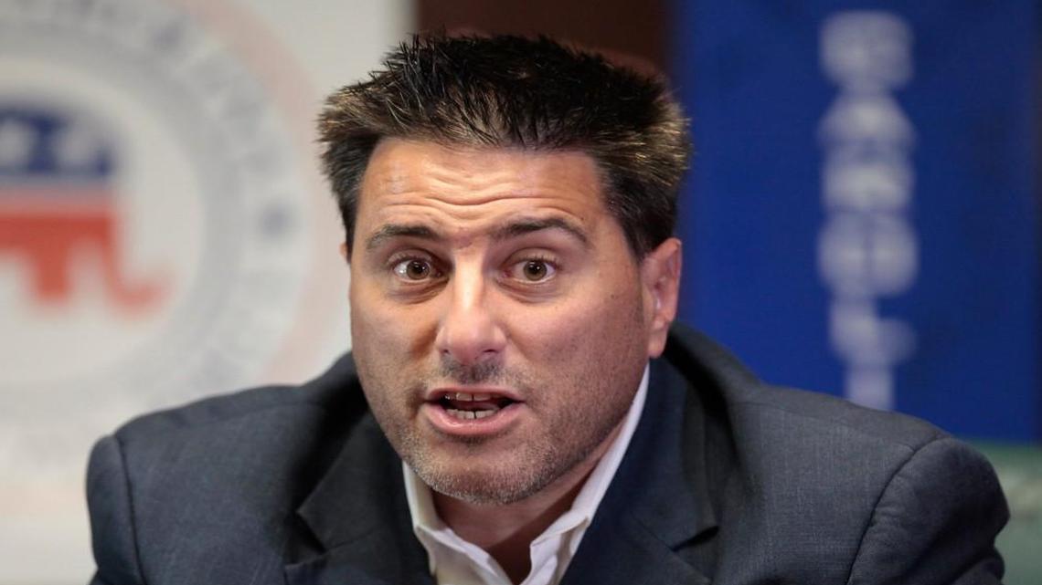 Dallas Woodhouse, executive director of the NC GOP comments Friday, July 29, 2016 on the overturning of the NC voter ID law by a federal court earlier that day. Woodhouse was speaking at a press conference at the NC GOP headquarters on Hillsborough Street in Raleigh, NC.