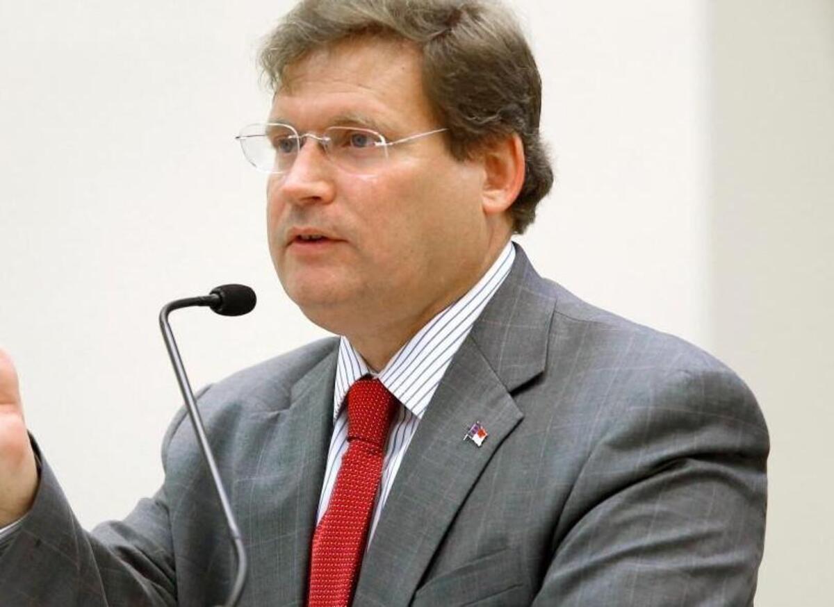 Rep. Nelson Dollar presides over a budget meeting at the Legislative Office Building in Raleigh in 2015.