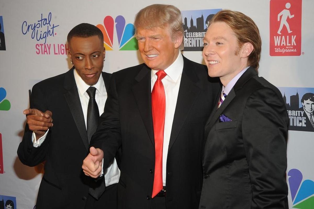 Arsenio Hall, Donald Trump and Clay Aiken attend the "Celebrity Apprentice" Live Finale at American Museum of Natural History on May 20, 2012 in New York City.