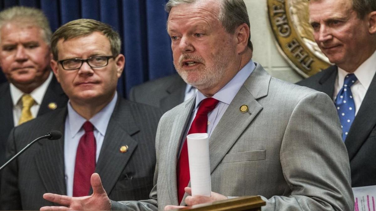 During a Monday June 19, 2017 press conference, N.C. Senate leader Phil Berger explains parts of compromise North Carolina state budget that includes an average pay raise of 3.3 percent for teachers in the coming year, and a raise for most other state employees’ pay by a flat $1,000. Retired state employees would receive a 1 percent cost-of-living increase in their pension checks.