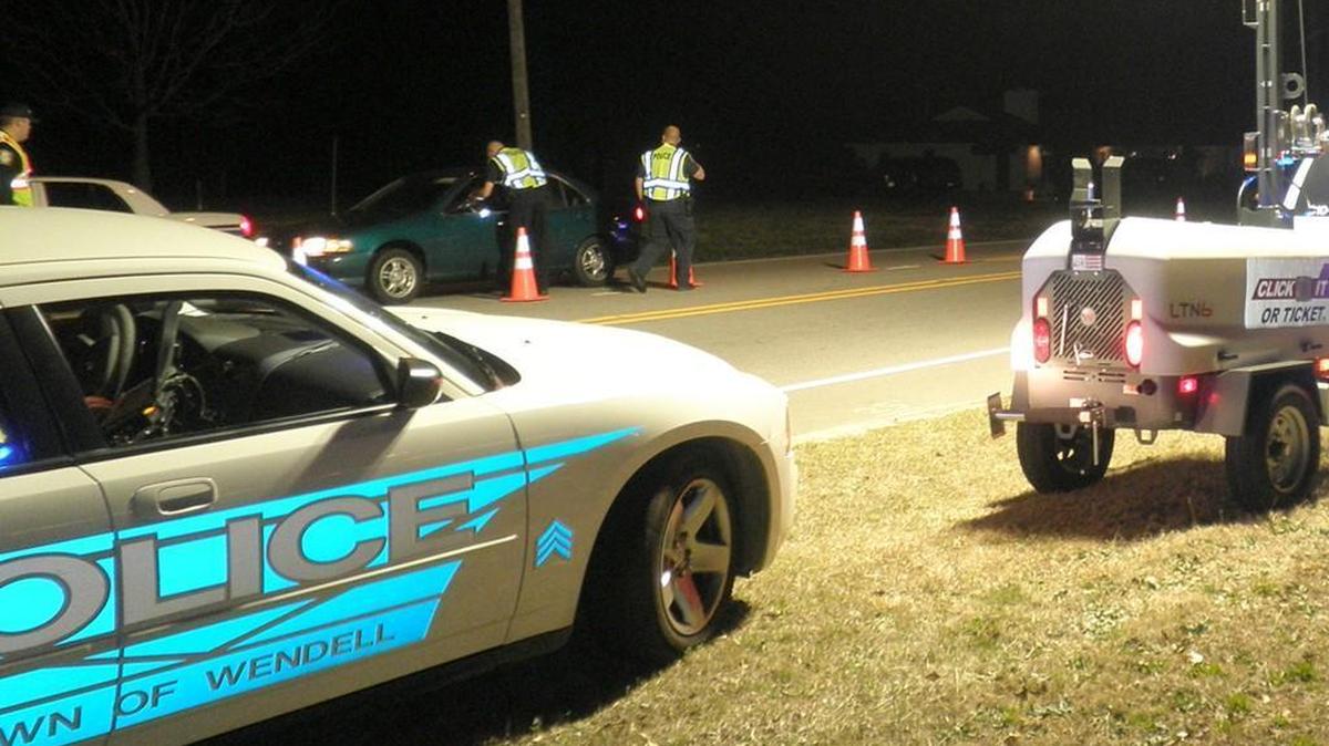 This 2011 file photo shows a DWI checkpoint in Wendell.