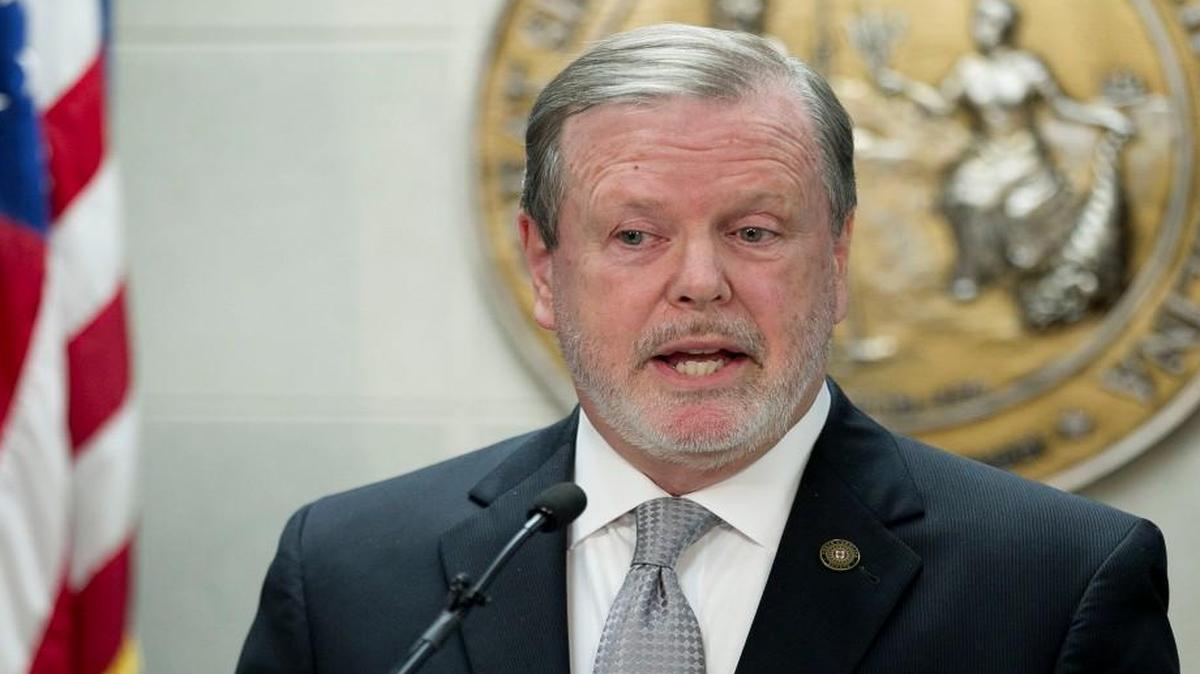 Phil Berger, President Pro Tempore of the N.C. Senate fields questions during a press conference on Wednesday April 20, 2016 at the State Legislative Building in Raleigh, N.C.